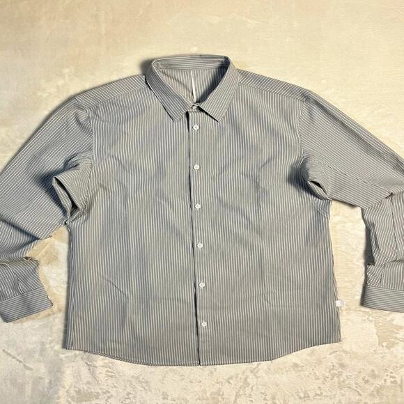 Lululemon Commission Long Sleeve Button Down Men's M Stretch Performance Shirt - Picture 1 of 8
